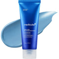 Blue tube of Medicube Zero Pore Blackhead Mud Mask with blue paste on a white background