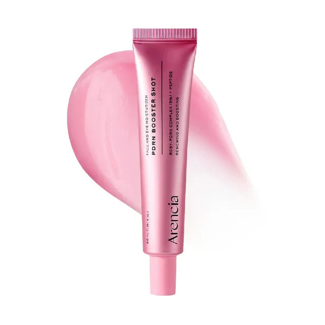 Pink cosmetic tube with 'Arcencia' branding on a white background