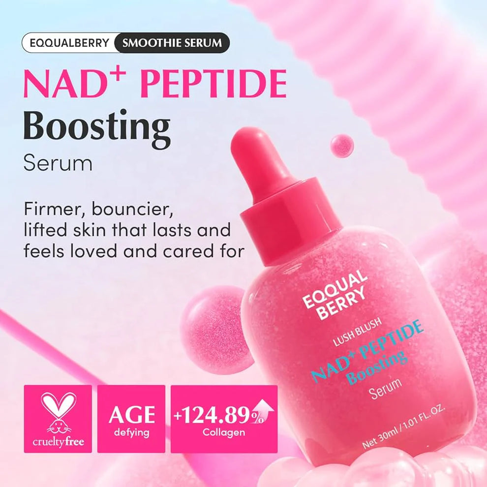 EQQUALBERRY Lush Blush NAD+ Peptide Boosting Serum | Firming & Glow Serum