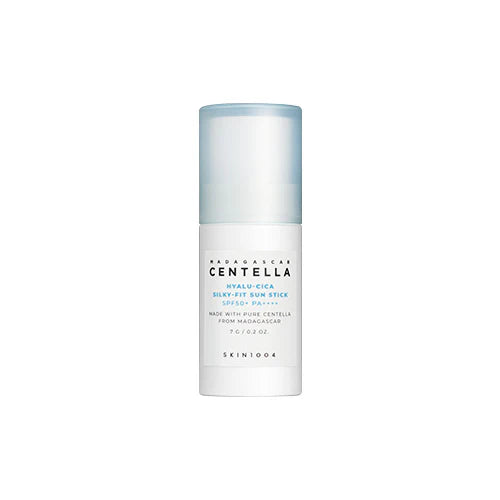 White sun stick with blue cap on a white background