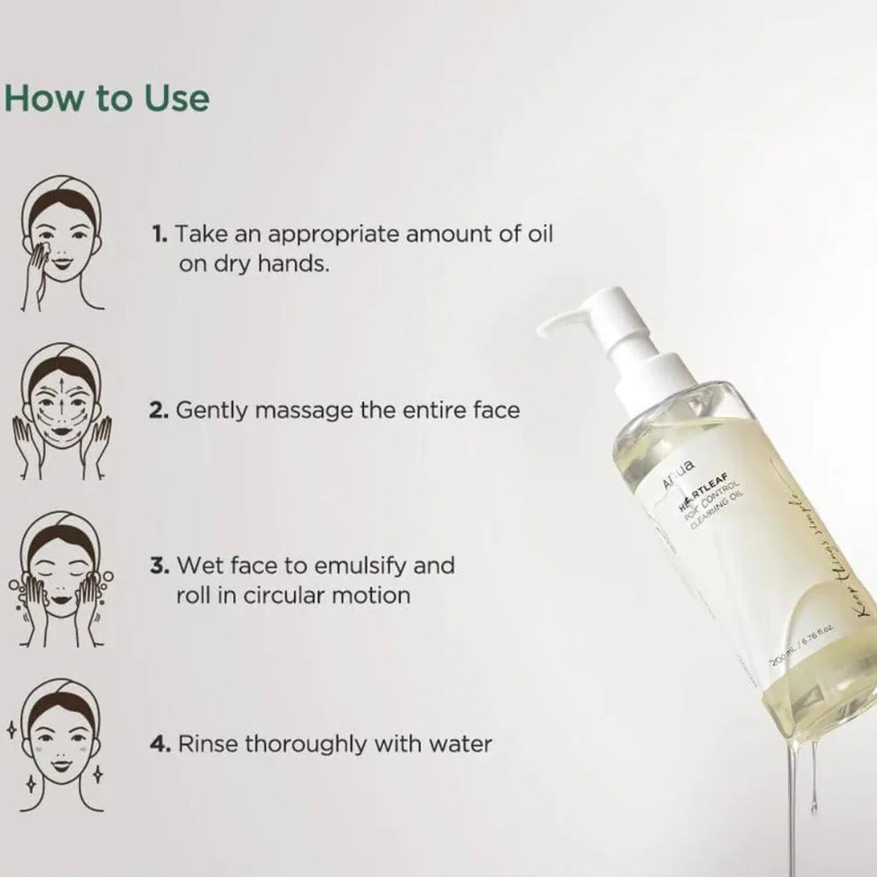 Anua Heartleaf Pore Control Cleansing Oil – Deep Clean, Blackhead Care & Makeup Removal