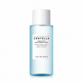 A bottle of SKIN1004 Madagascar Centella Hyalu-Cica Brightening Toner, featuring a light blue translucent bottle and a white cap, set against a plain white background.