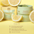 Pixi BeautifEYE eye patch packaging with lemons on a yellow background