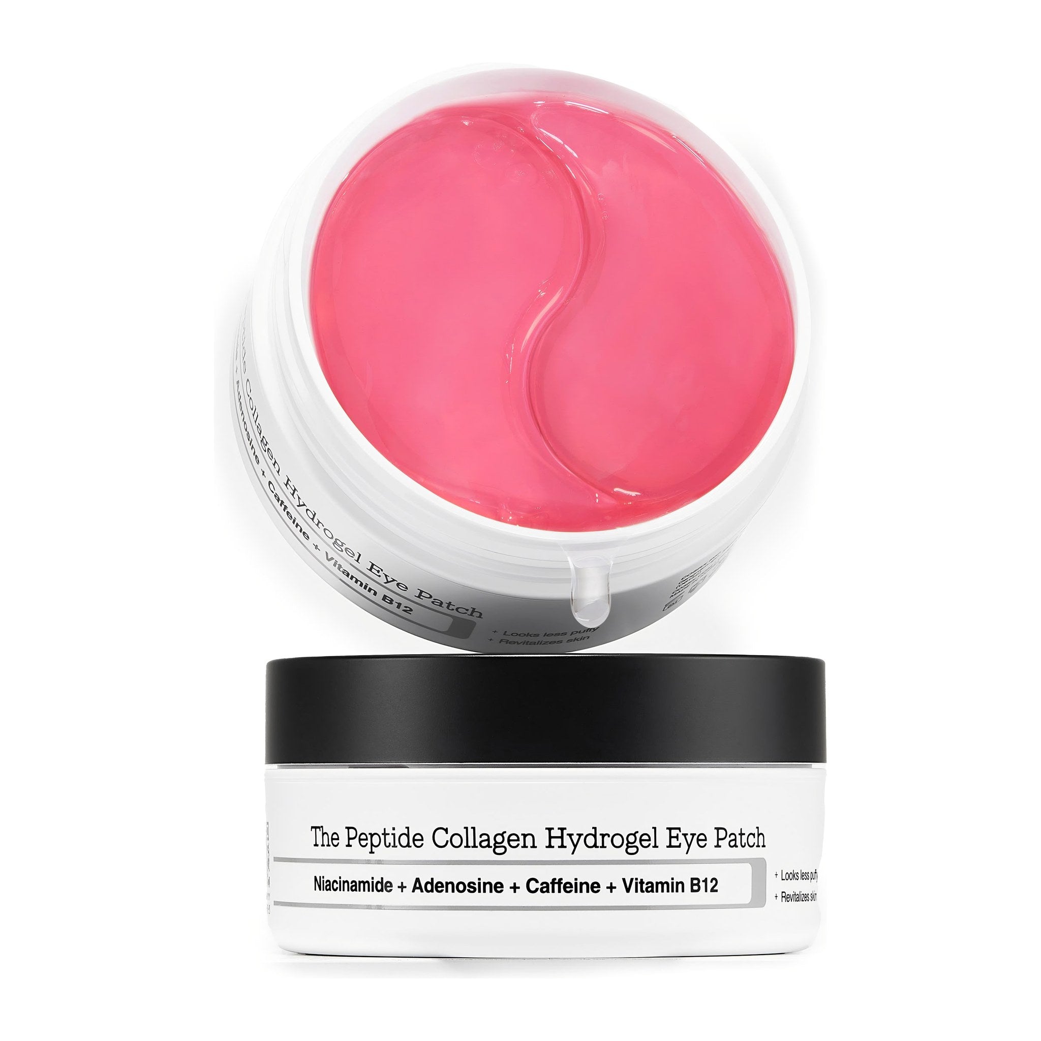 COSRX Peptide Collagen Hydro Gel Eye Patch jar with pink hydrogel patches