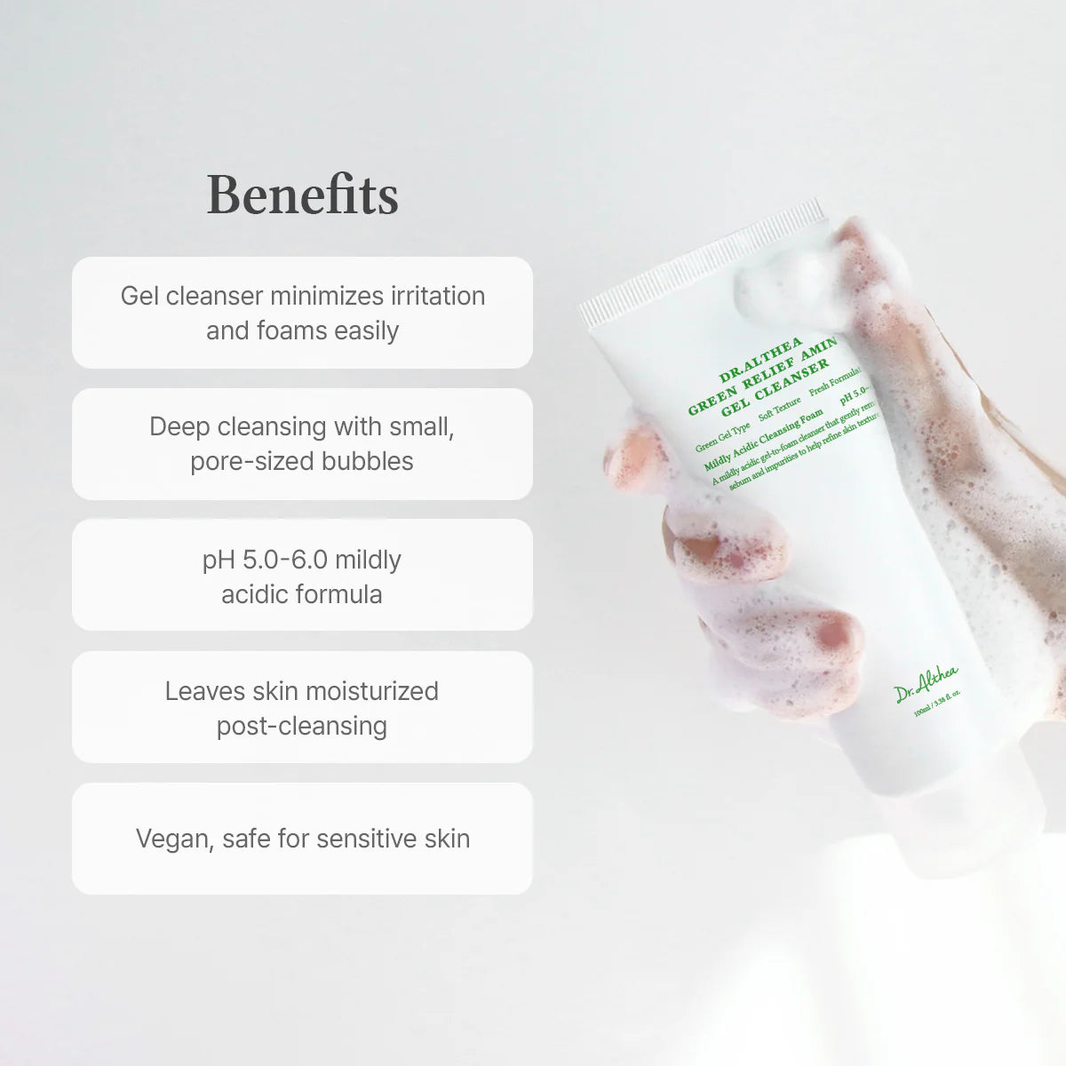 Dr. Althea Green Relief Amino Gel Cleanser – Gentle pH-Balanced Face Wash