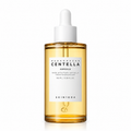A 100ml glass ampoule of SKIN1004 Madagascar Centella Ampoule, featuring a golden-yellow liquid inside a clear bottle with a white dropper cap, set against a plain white background.