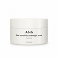 A white cosmetic jar of Abib Rice probiotics overnight mask, shown on a clean white background.